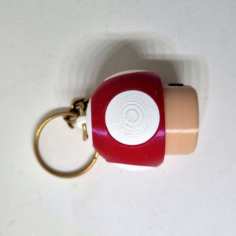 Red mushroom fidget clicker keychain