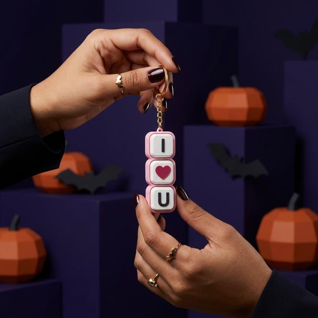 I Love U Fidget Clicker Keychain - 3 Key Mechanical — detail view 4