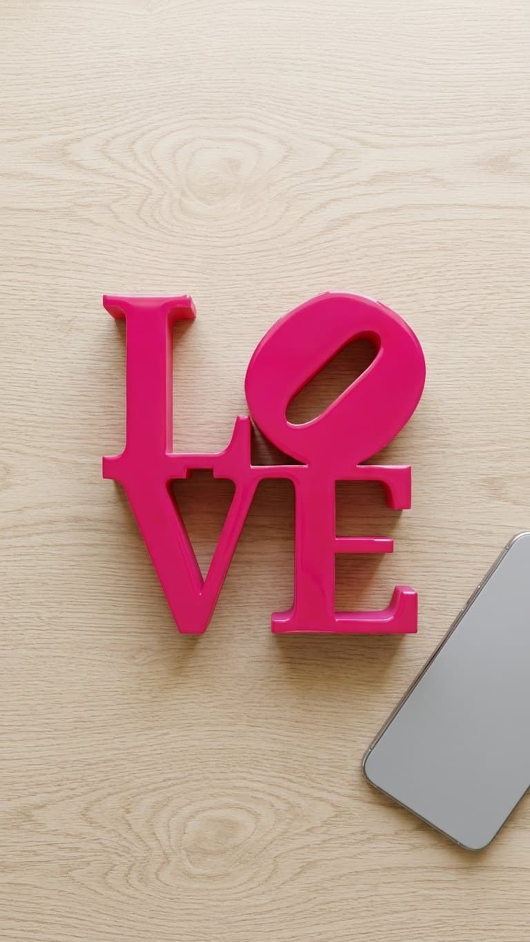 Red Love Letter Sign — detail view 4
