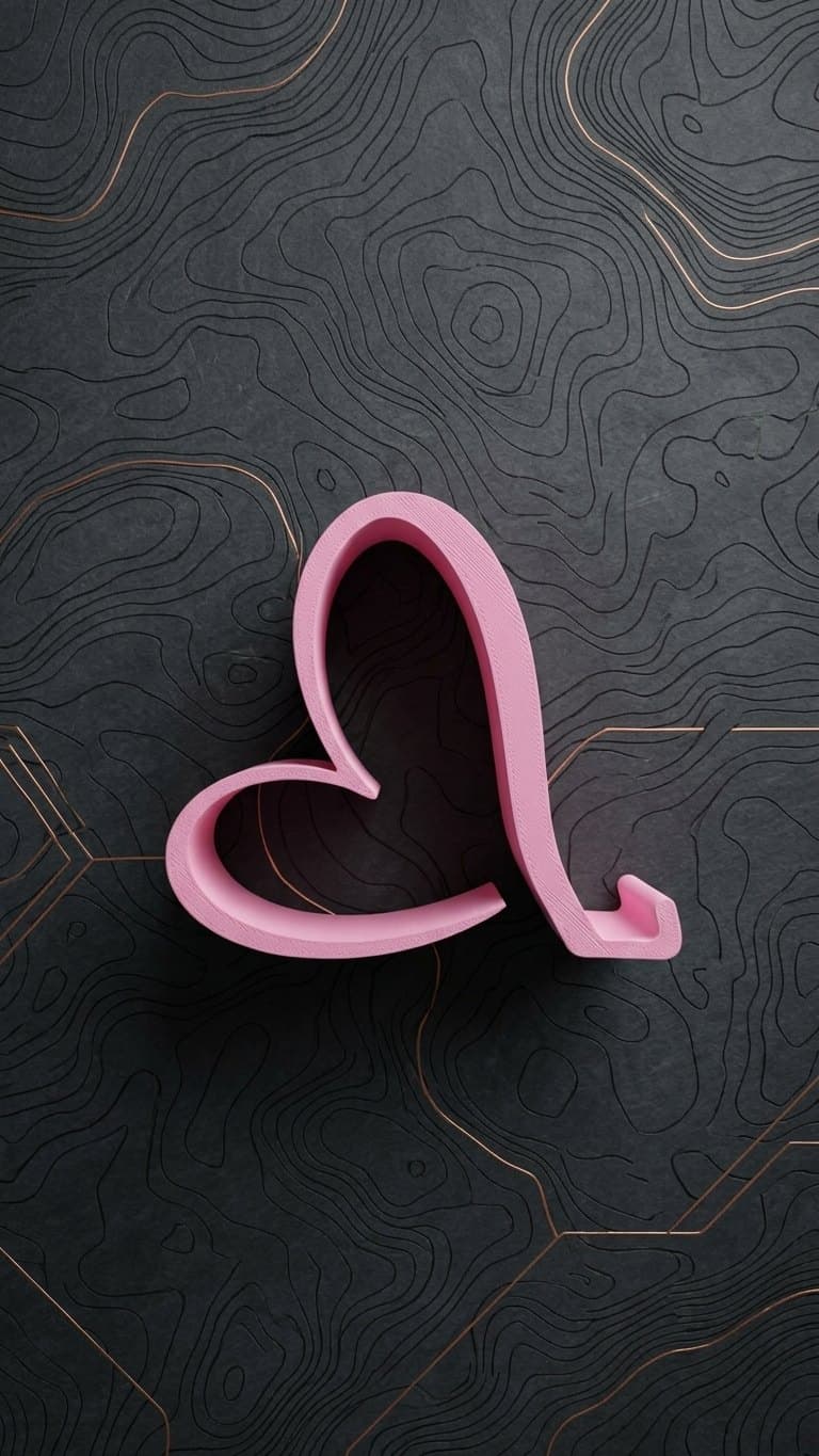 Blush Pink Heart Phone Stand — lit vs unlit view