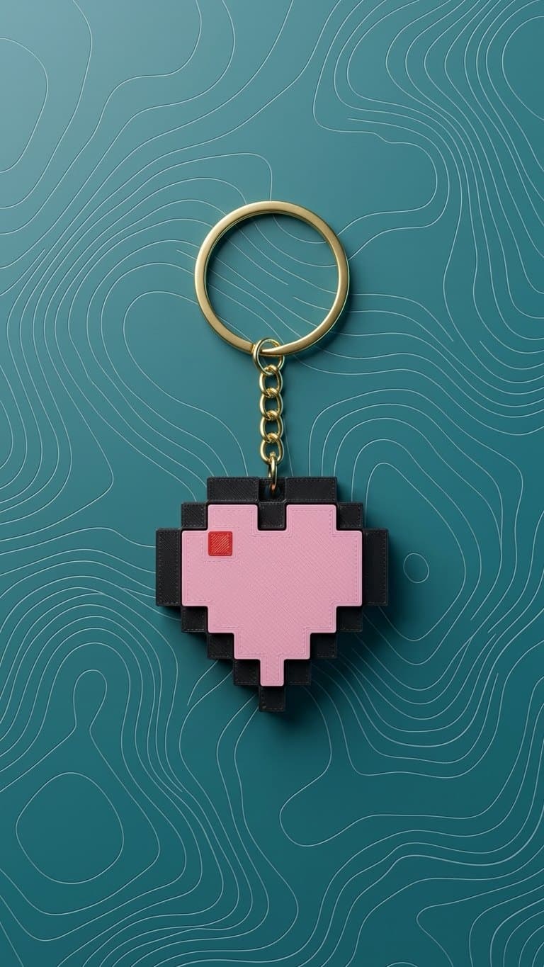 Minecraft Heart Fidget Clicker Keychain — main product photo