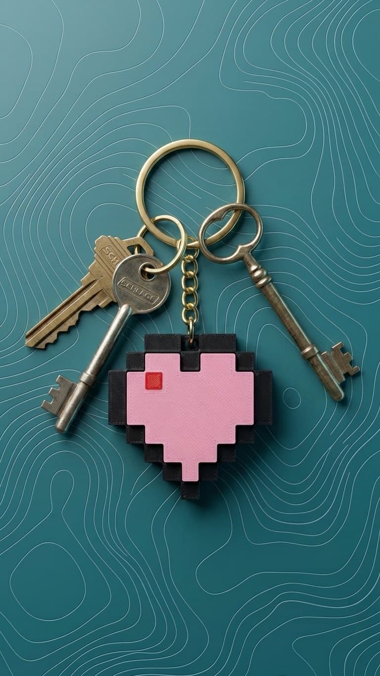 Minecraft Heart Fidget Clicker Keychain — detail view 5
