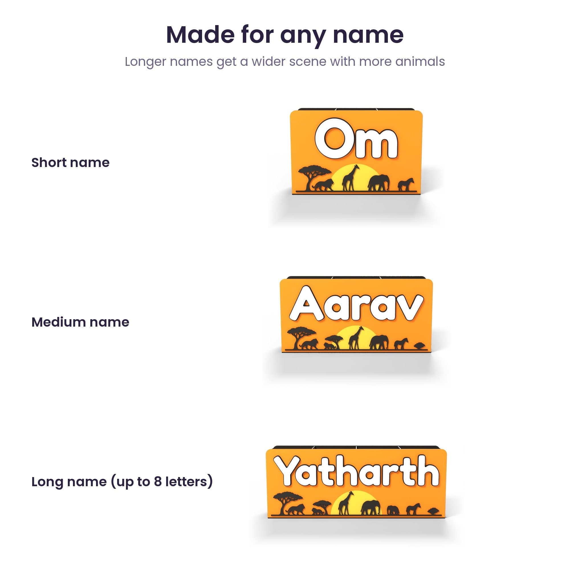 Personalised Scene Name Pen Stand - 3D Printed Kids Desk Organiser with Safari, Space, Princess or Cricket Scene — product photo 5