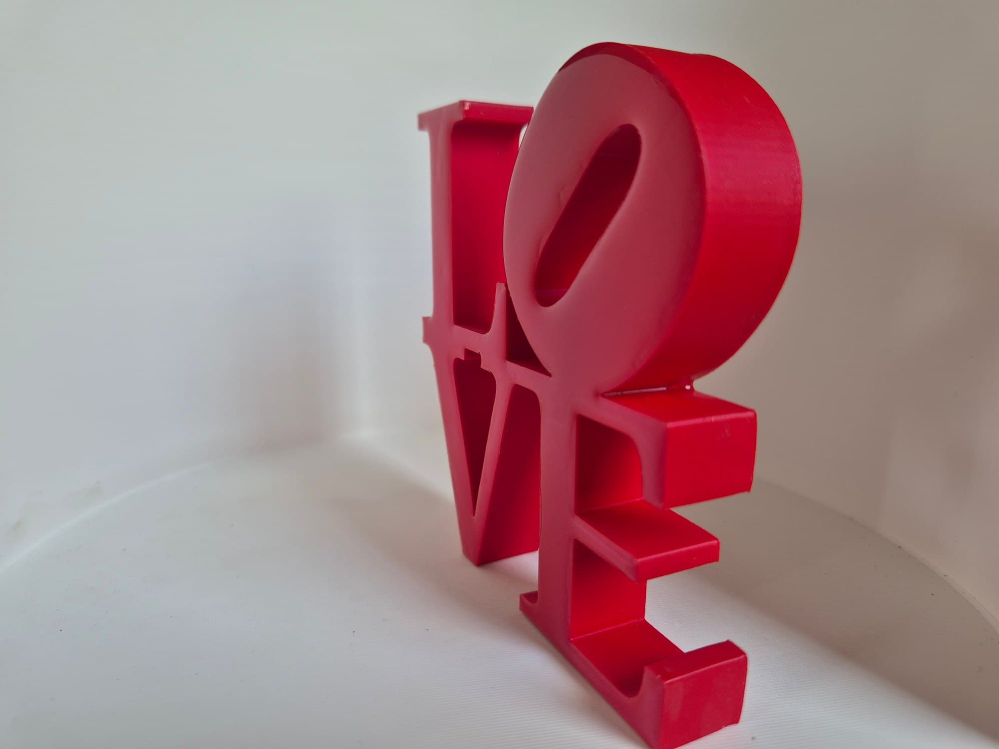 Red Love Letter Sign — size and scale reference