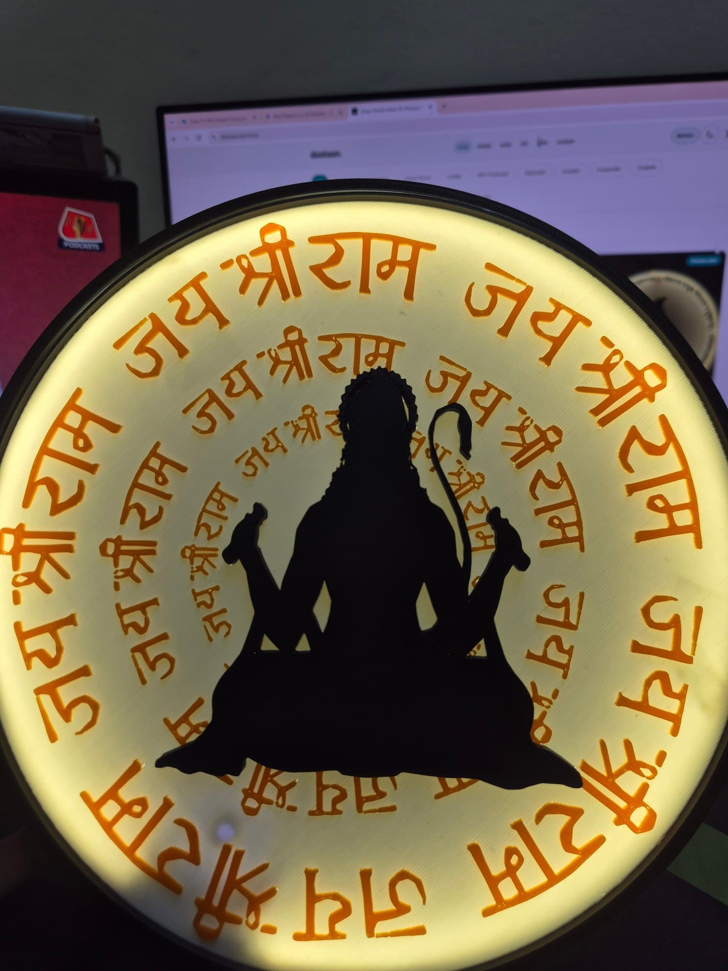 Hanuma Ji Wall Lamp — Handcrafted Lamps by Dastaan Hyderabad