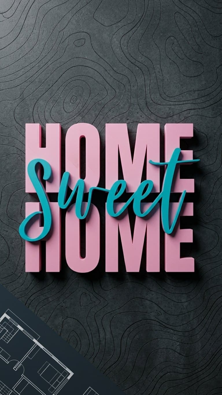 Home Sweet Home Wall Piece — lit vs unlit view