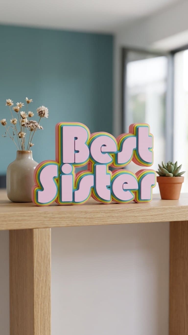 Best Sister Desk Plaque — detail view 4