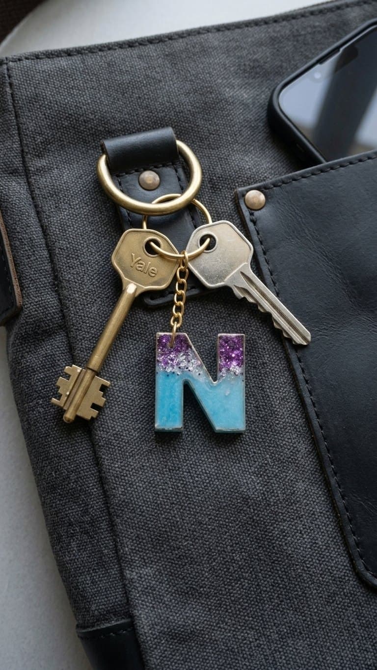 Silver Filled Resin Keychain — Handcrafted Keychain by Dastaan Hyderabad