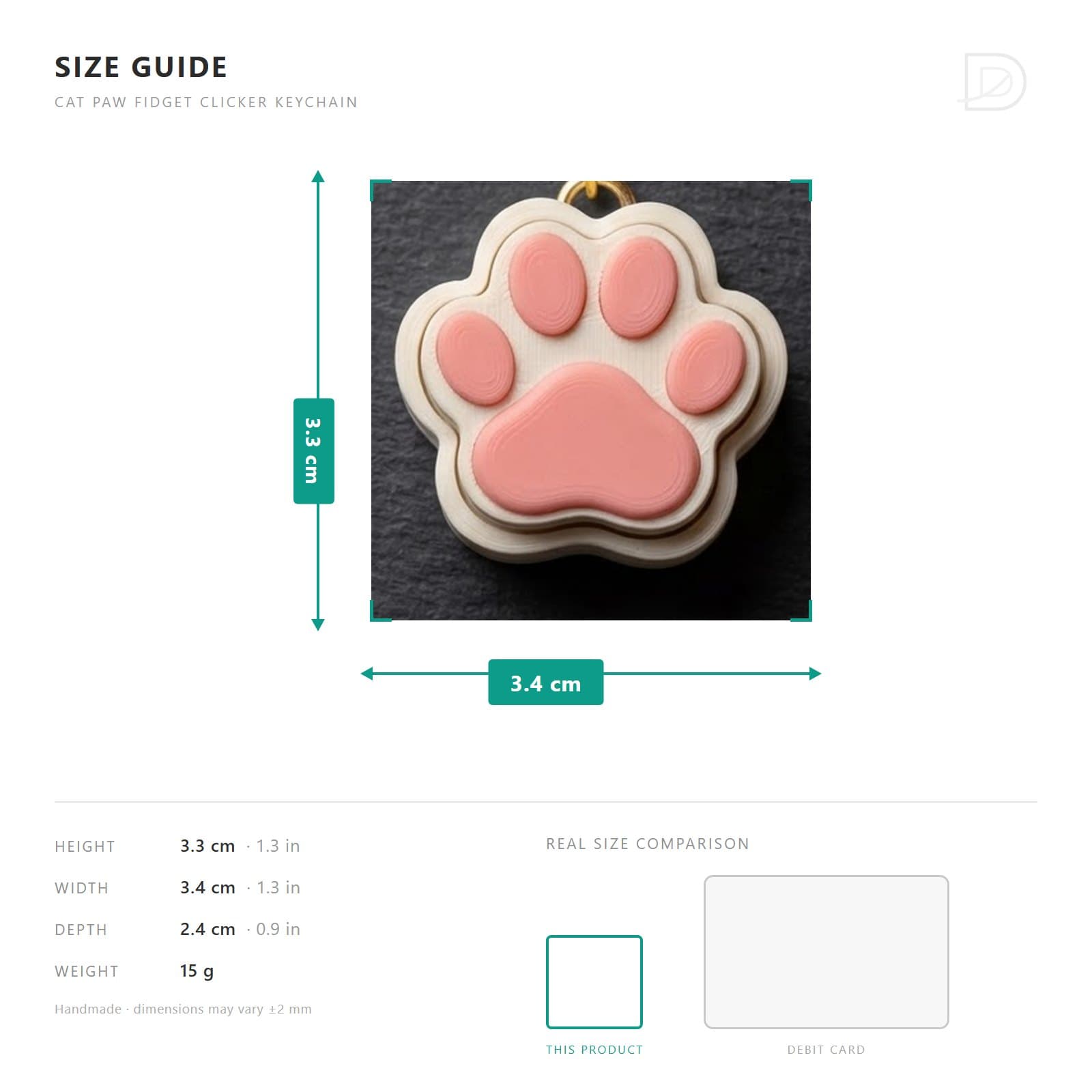 Cat Paw Fidget Clicker Keychain - Kawaii Bag Charm & Return Gift — detail view 6
