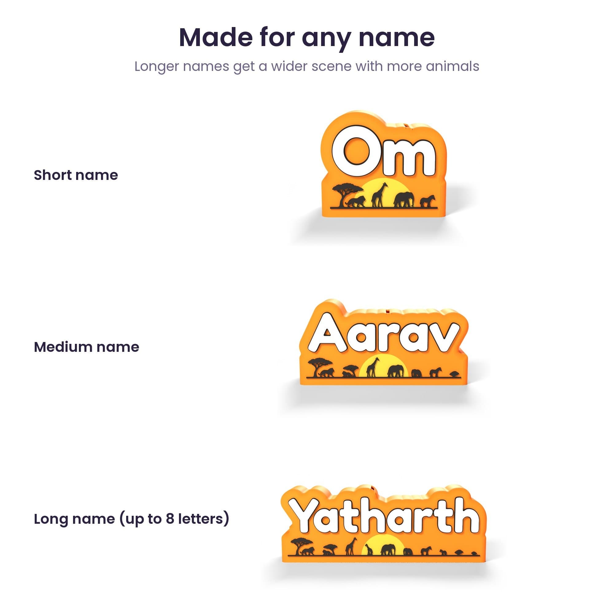 Personalised Scene Name Coin Box - 3D Printed Kids Piggy Bank with Safari, Space, Princess or Cricket Scene — product photo 3