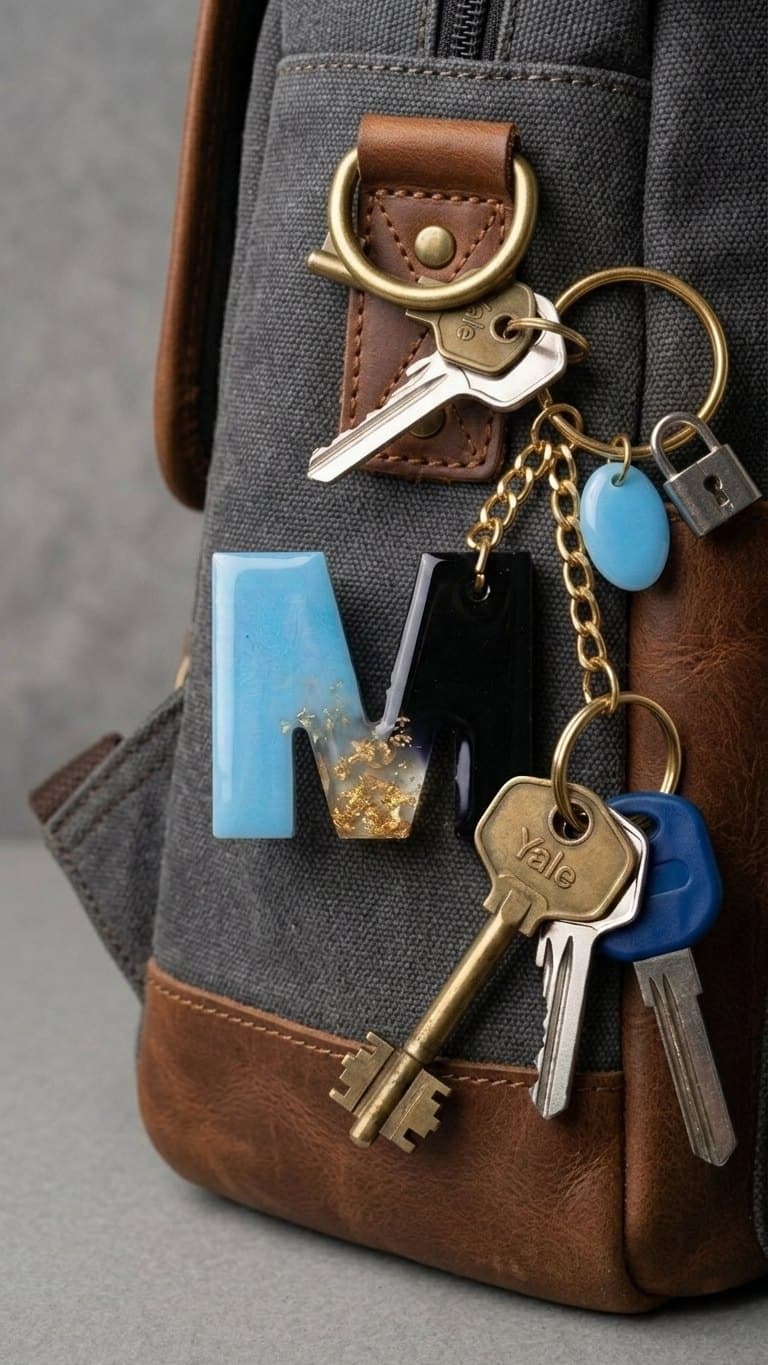 Resin Gold Flake Keychain — Handcrafted Keychain by Dastaan Hyderabad