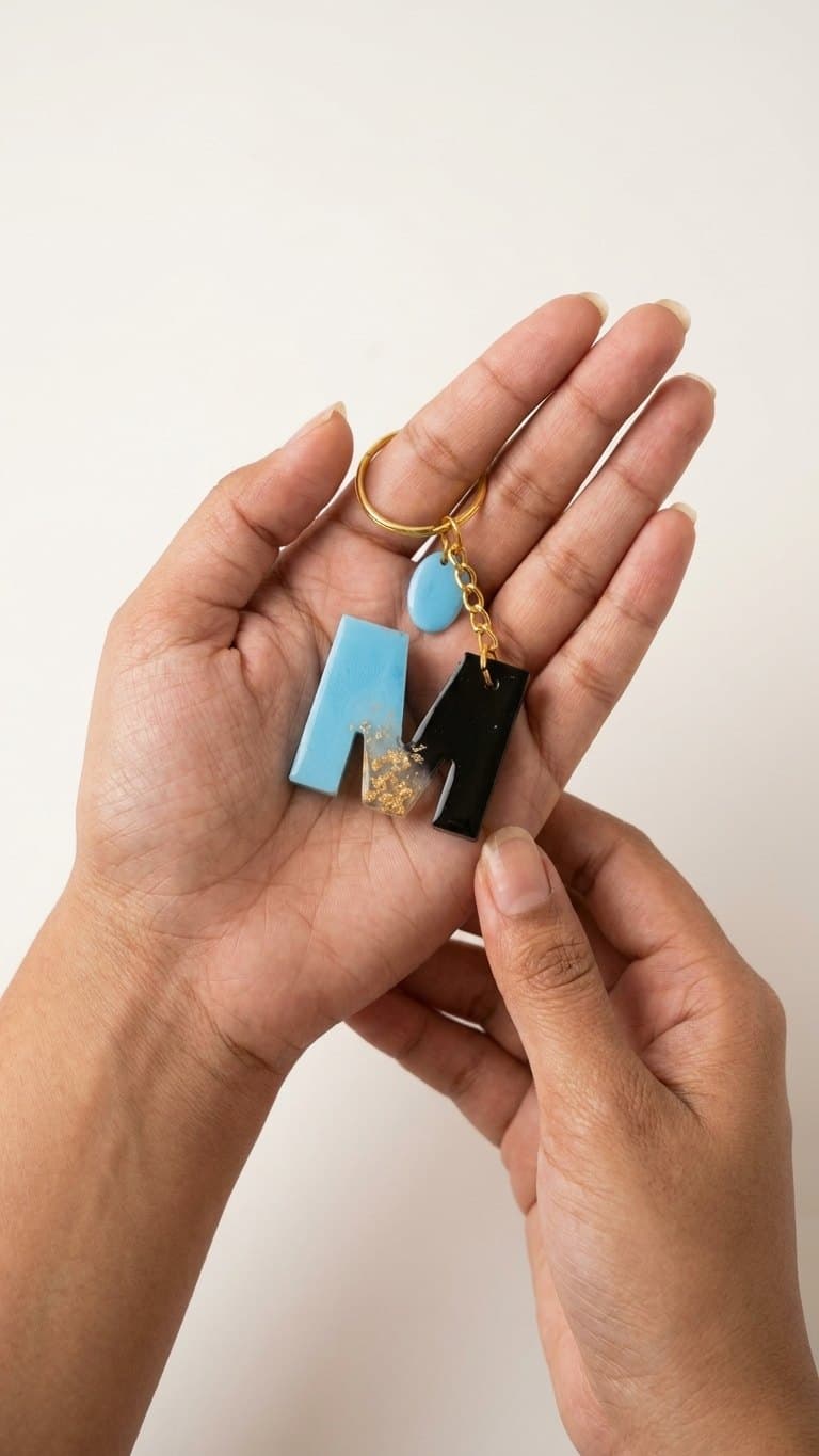 Resin Gold Flake Keychain — detail view 4