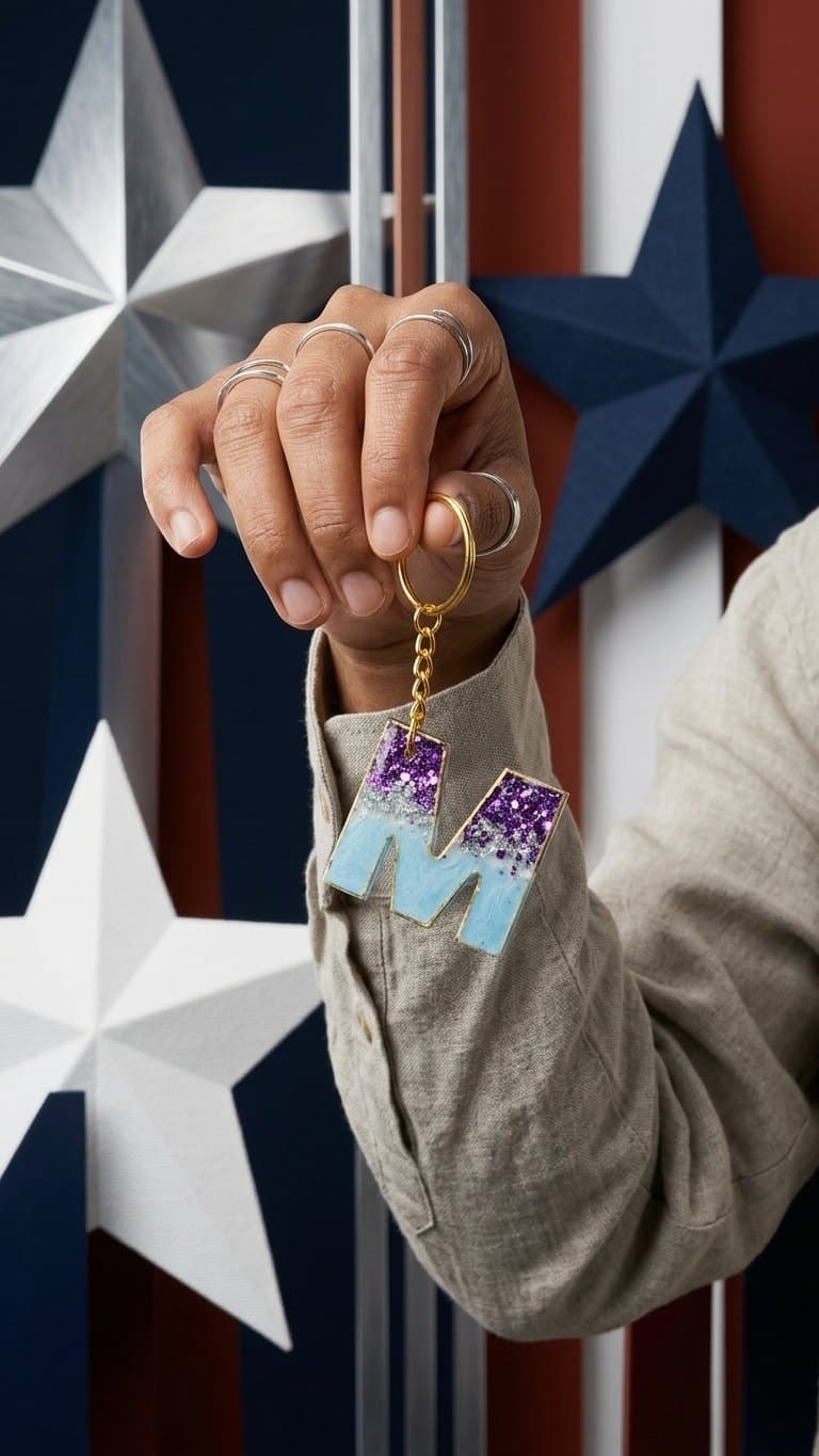 Silver Filled Resin Keychain — detail view 10