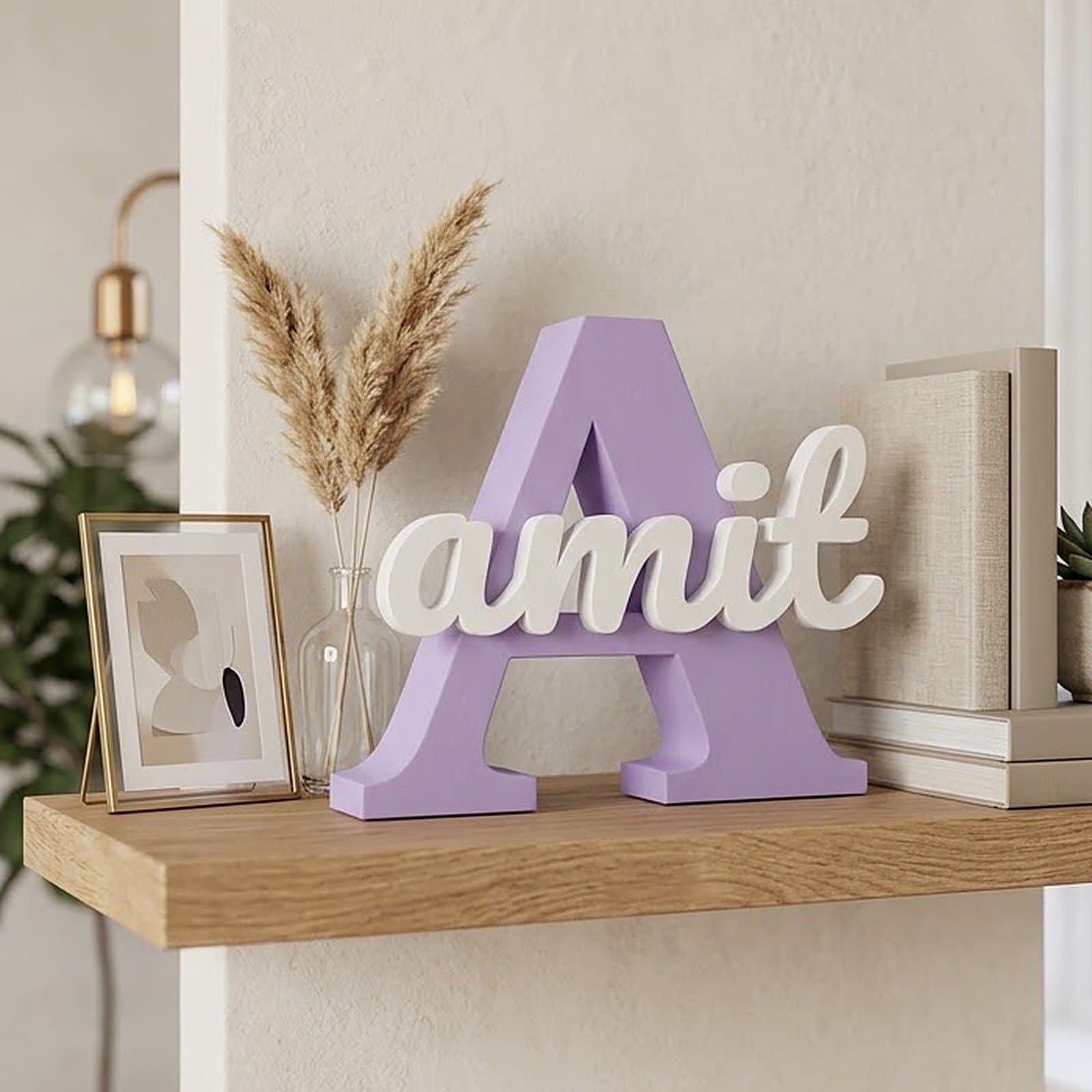 Personalised Initial Name Stand - 3D Letter with Name, Custom Colours — product photo 7