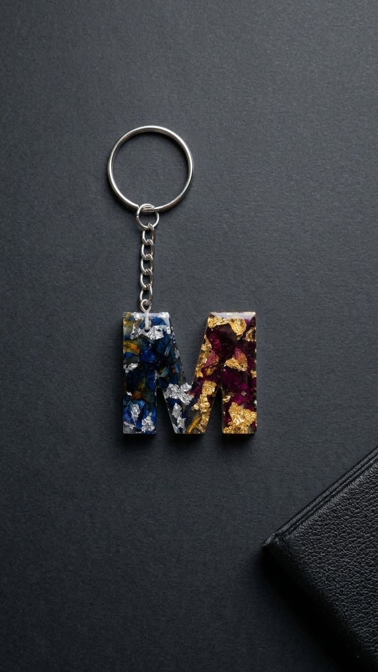 Gold Flake Resin Keychain — detail view 4