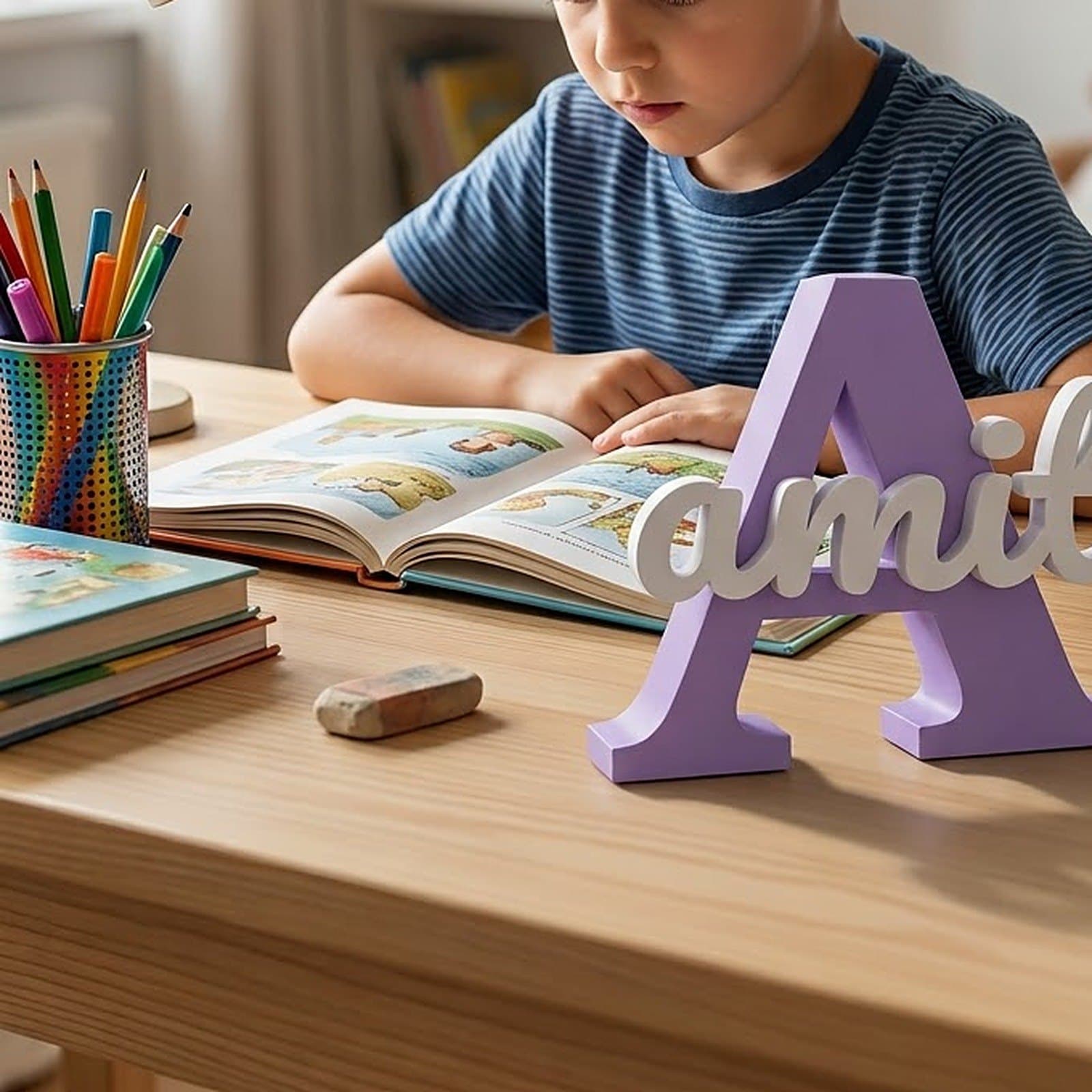 Personalised Initial Name Stand - 3D Letter with Name, Custom Colours — product photo 2