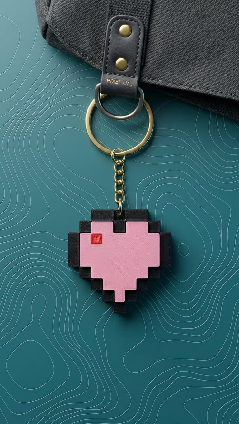 Minecraft Heart Fidget Clicker Keychain — detail view 6