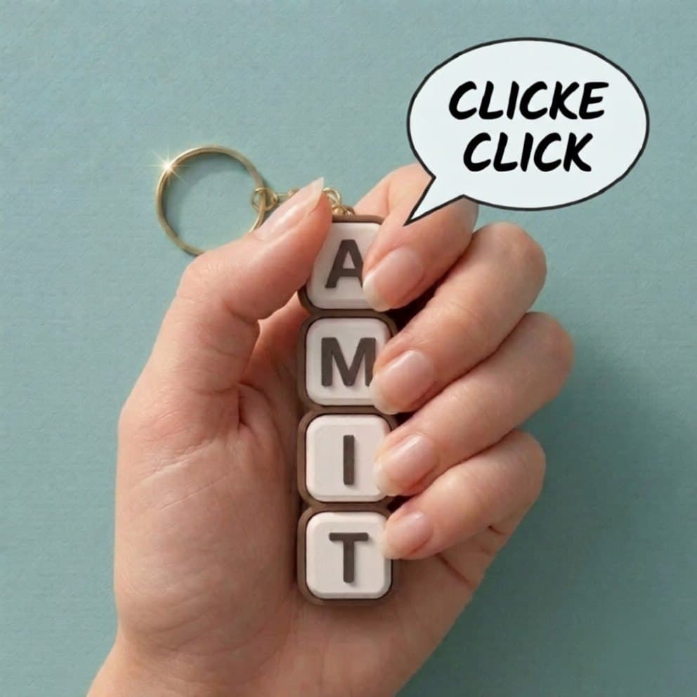 Personalised Name Keyboard Clicker Keychain - Custom Keycaps with Real Mechanical Switches — product photo 4