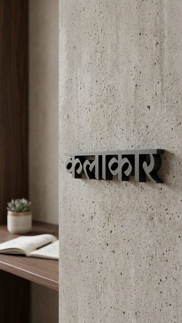 Custom 3D Name Sign — lit vs unlit view