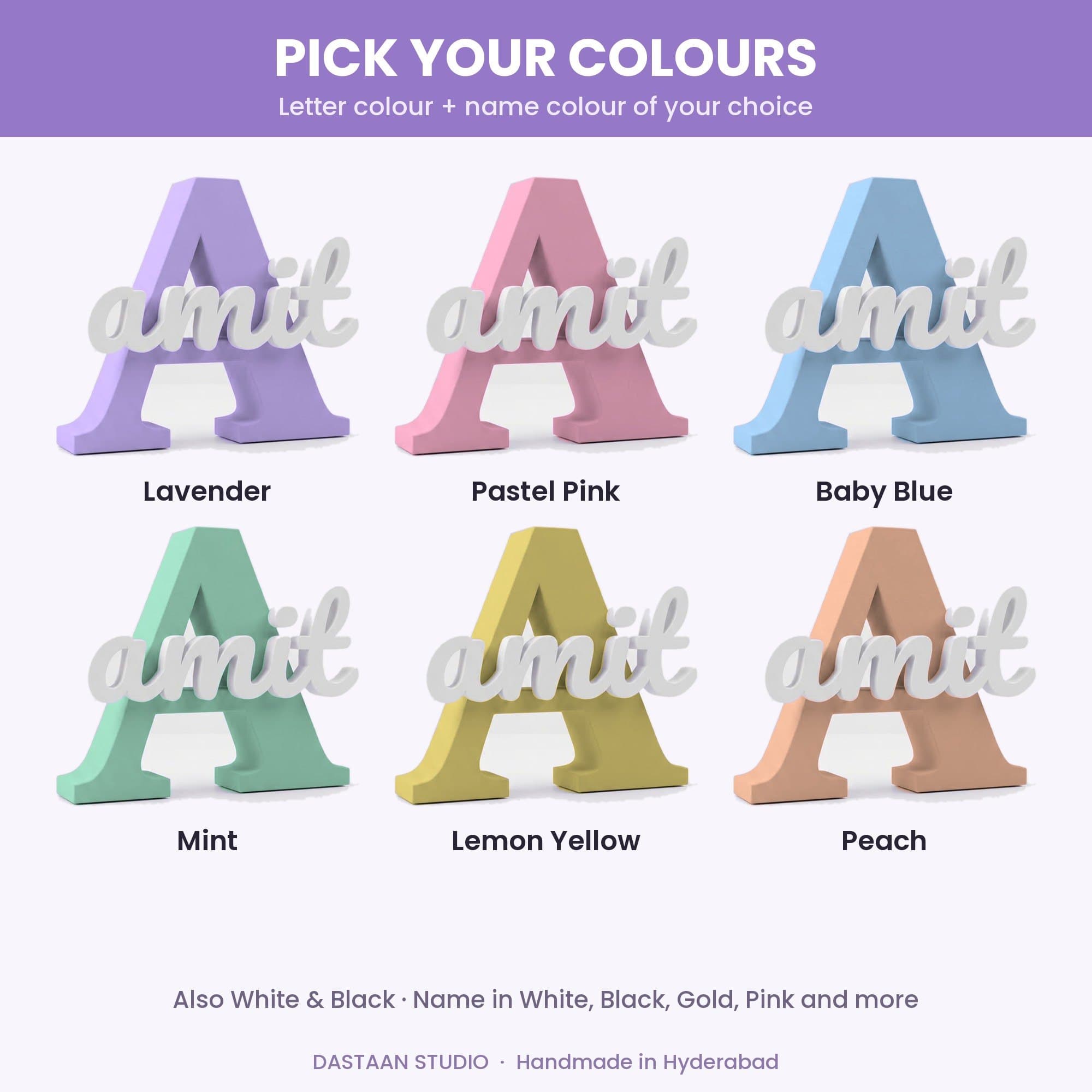 Personalised Initial Name Stand - 3D Letter with Name, Custom Colours — product photo 6