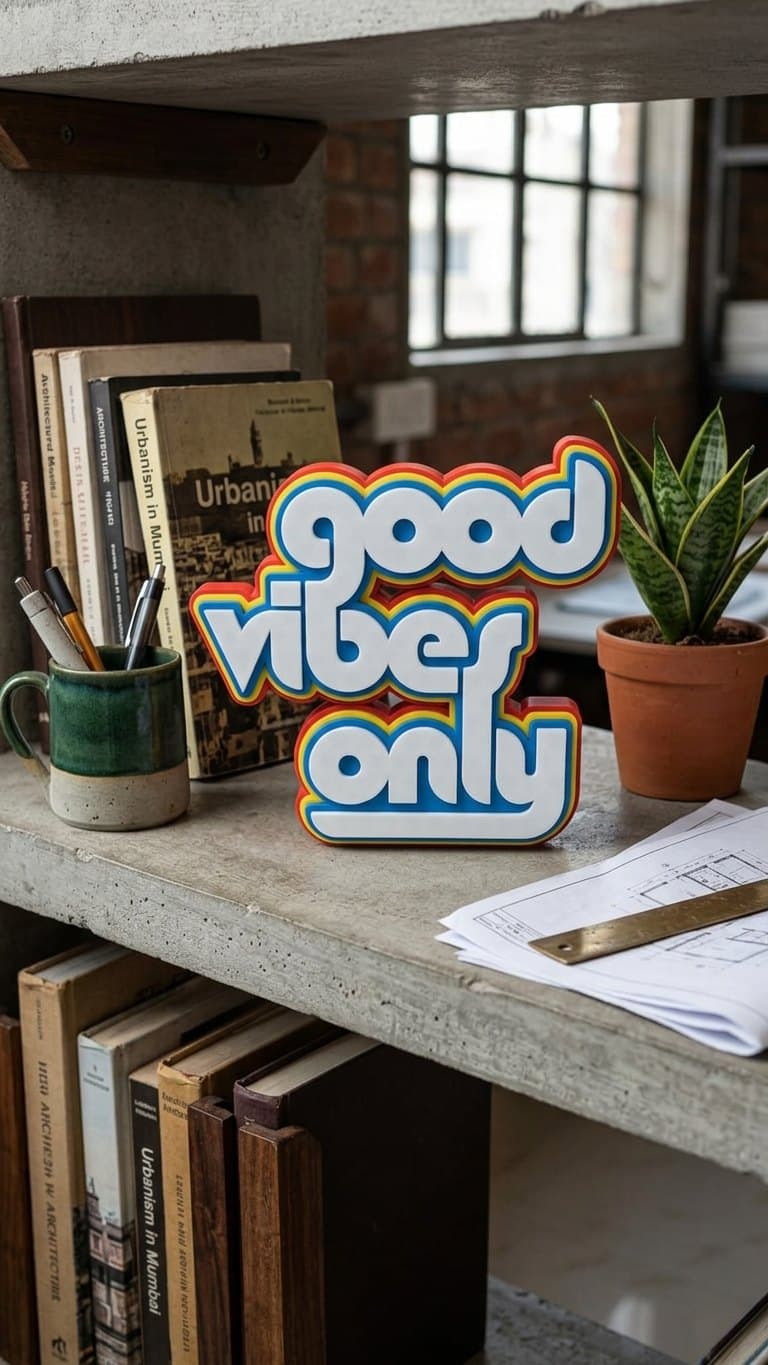 Good Vibes Only Sign — size and scale reference
