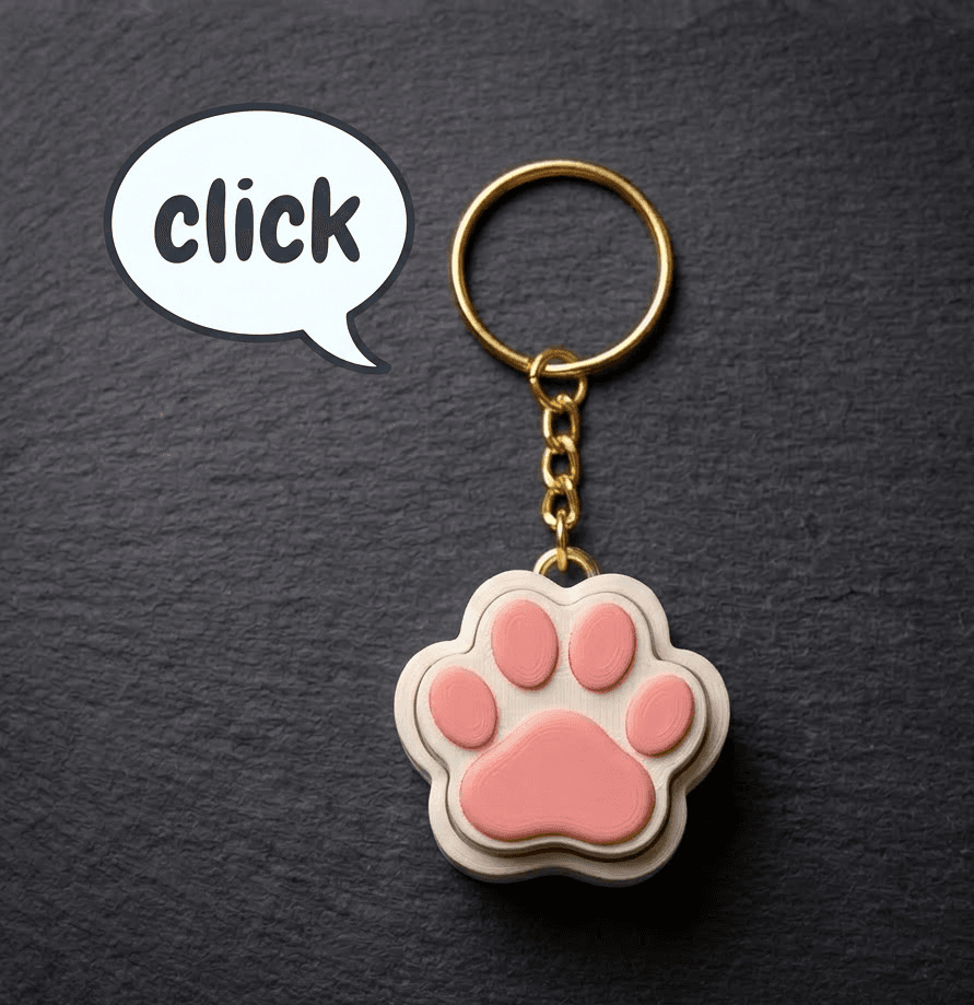 Cat Paw Fidget Clicker Keychain - Kawaii Bag Charm & Return Gift — detail view 5