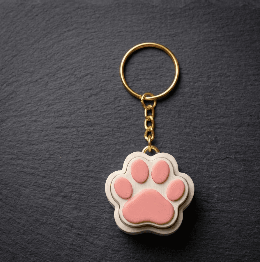 Cat Paw Fidget Clicker Keychain - Kawaii Bag Charm & Return Gift — main product photo