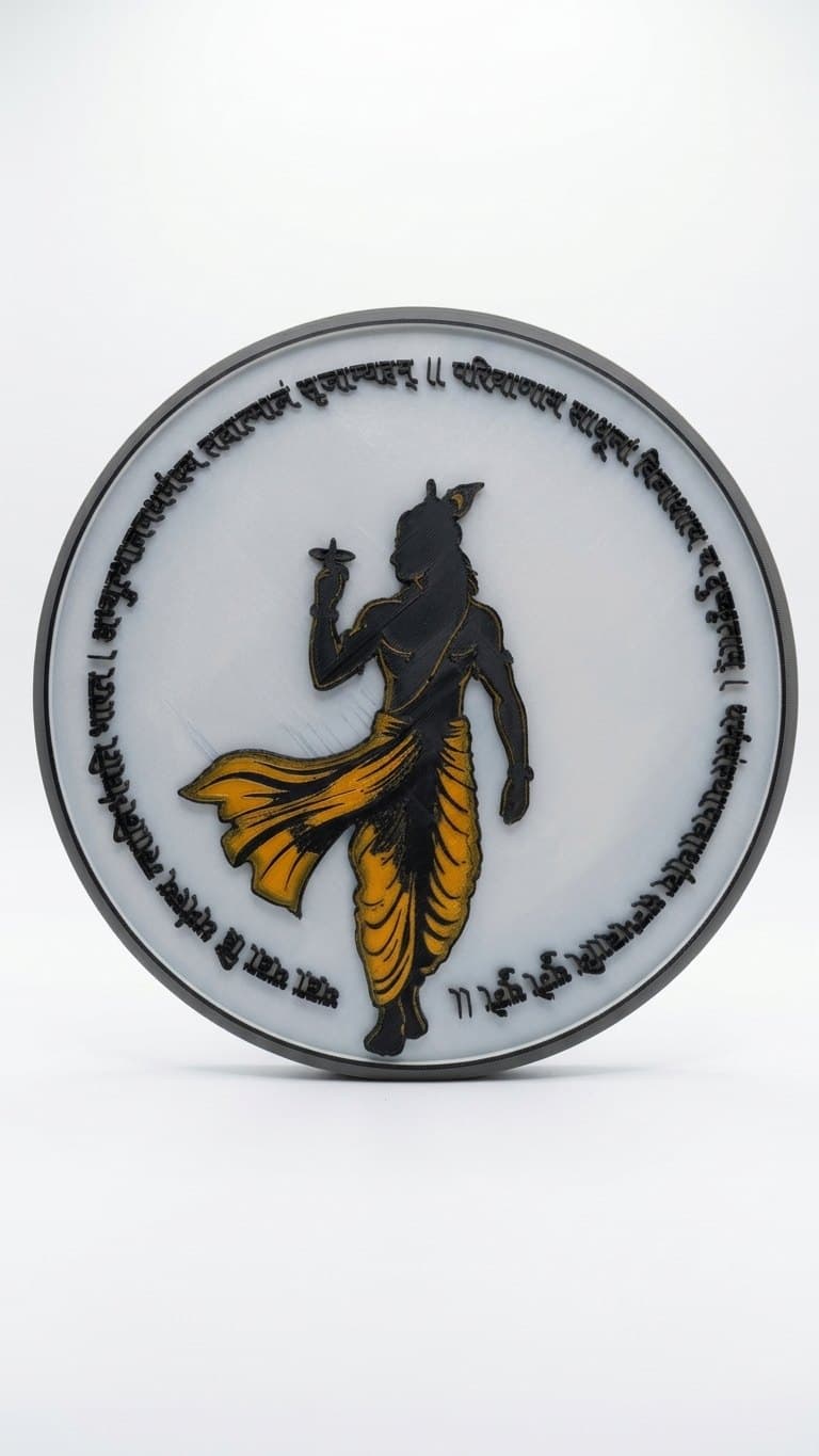 Shree Krishna Geeta Shlok Wall Lamp — size and scale reference