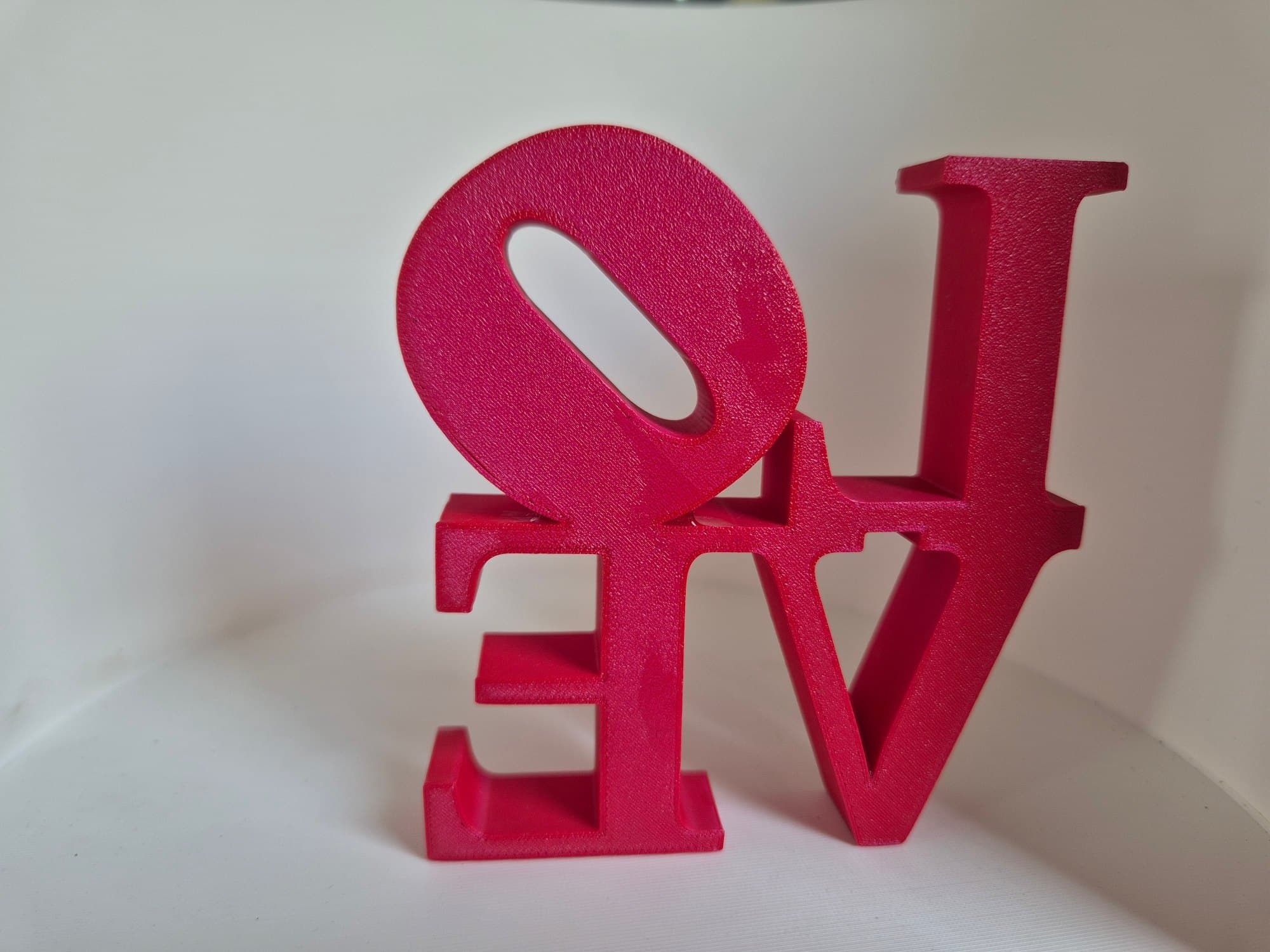 Red Love Letter Sign — lit vs unlit view