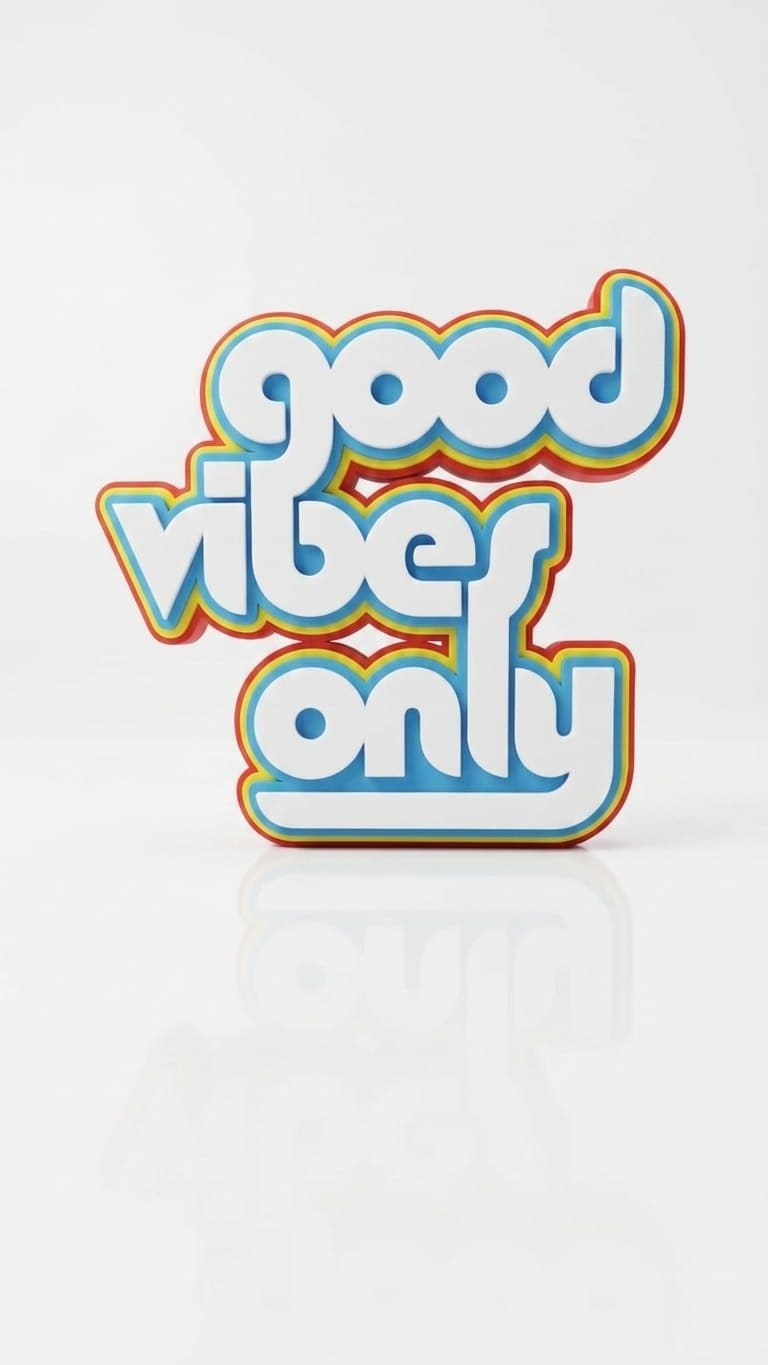 Good Vibes Only Sign — lit vs unlit view