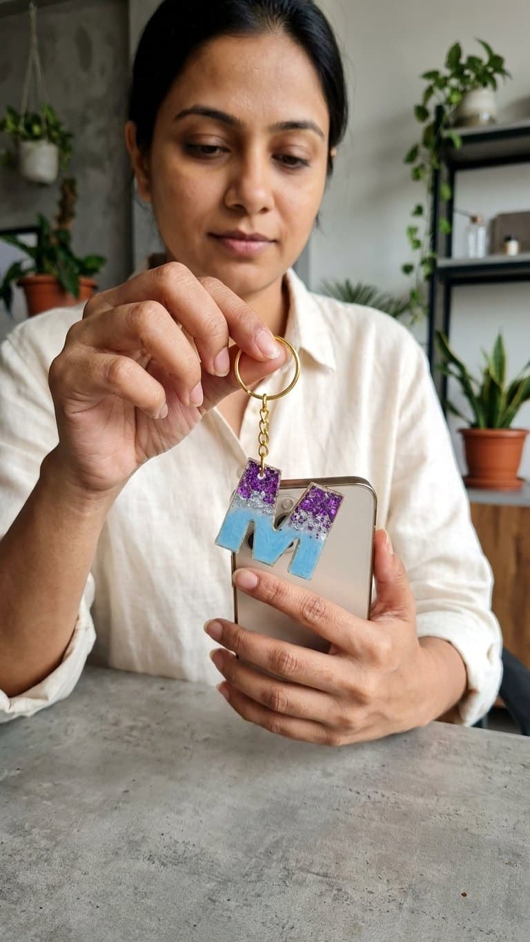 Silver Filled Resin Keychain — detail view 9