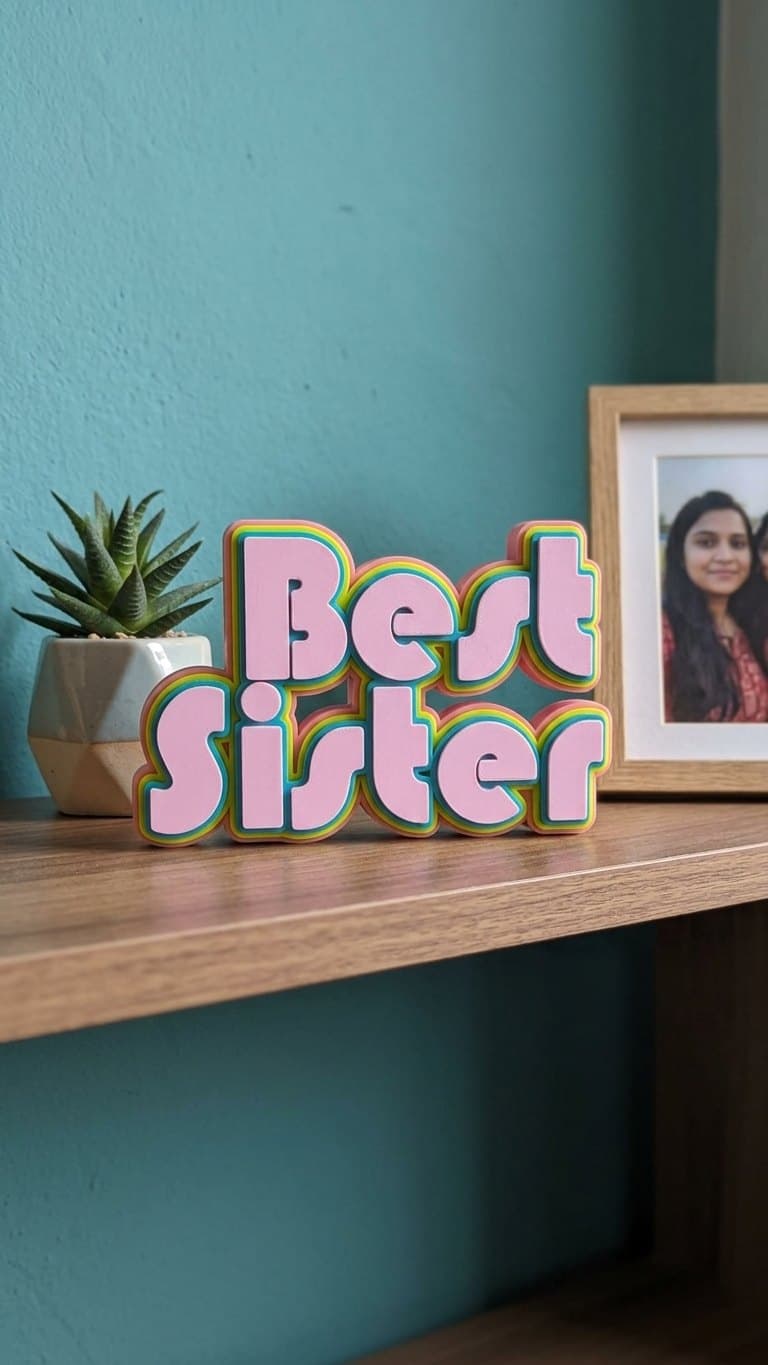 Best Sister Desk Plaque — detail view 5