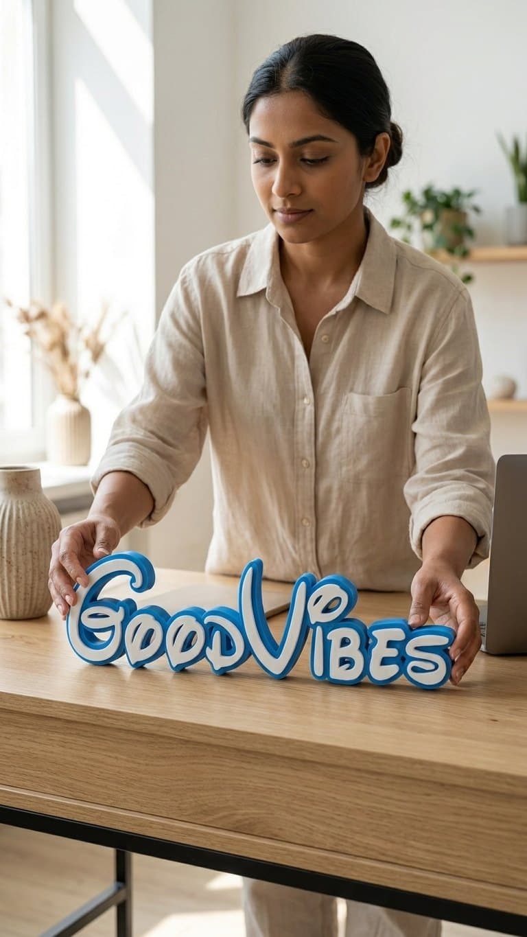 Good Vibes Sign — size and scale reference