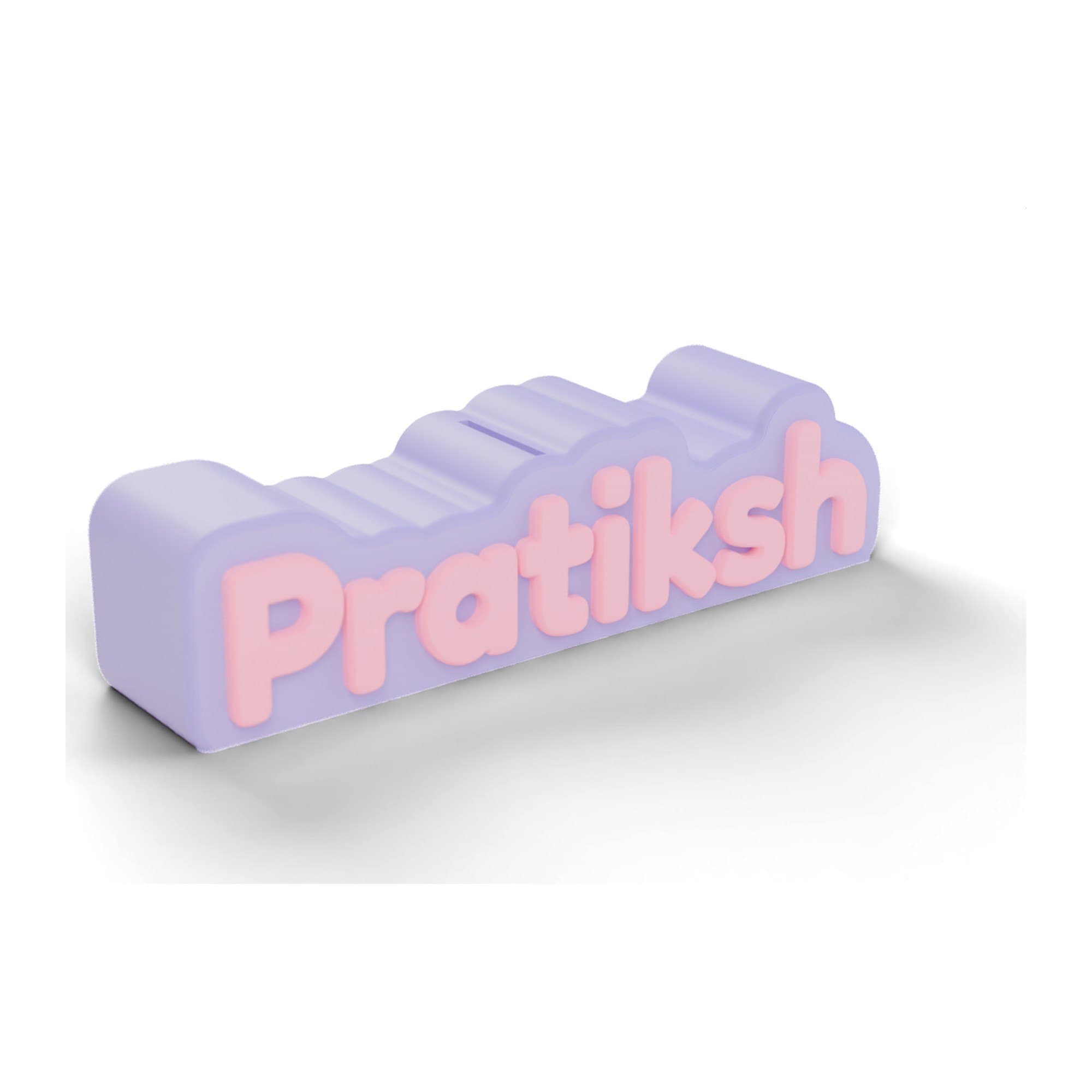 Personalised Name Coin Box - 3D Printed Custom Name Gullak, Kids Piggy Bank — main product photo