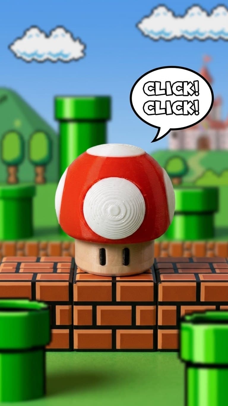 Retro Mushroom Fidget Clicker Toy — main product photo