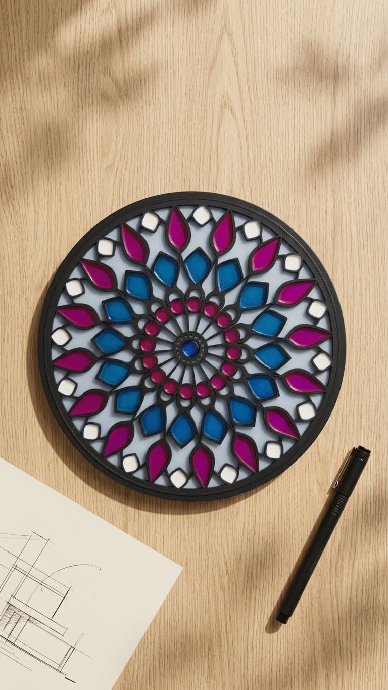 Resin Mandala Wall Lamp — detail view 6
