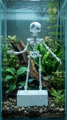Dancing Skeleton Aquarium Ornament — detail view 5