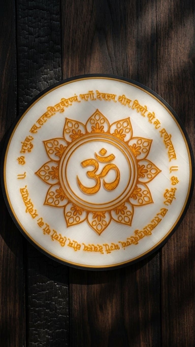 Gayatri Mantra Wall Lamp — detail view 4