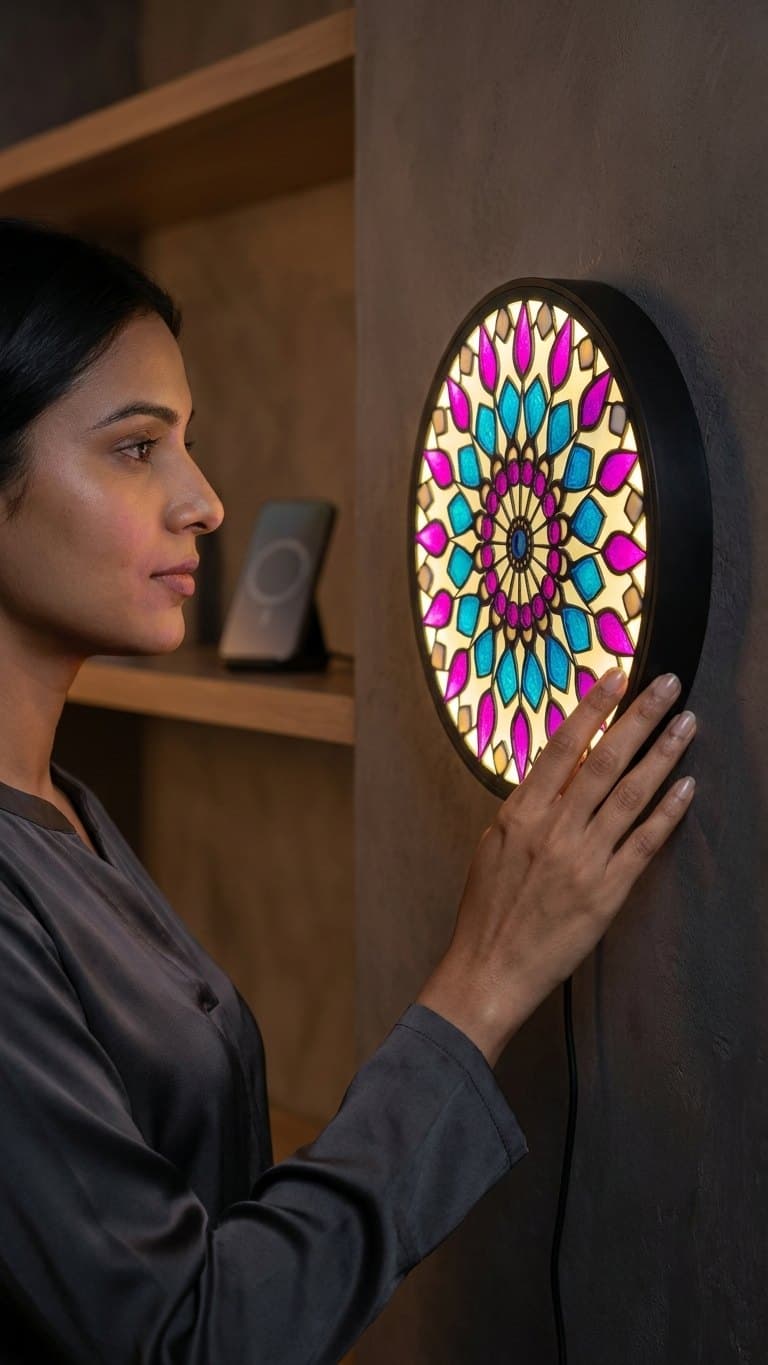 Resin Mandala Wall Lamp — detail view 5