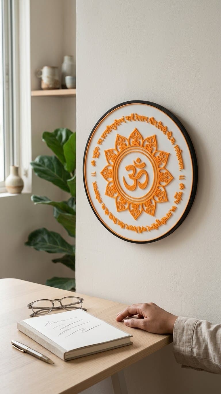 Gayatri Mantra Wall Lamp — detail view 5