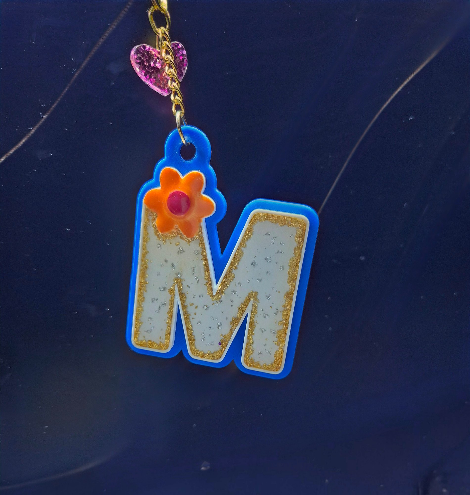 Alphabetical 3D Printed Resin Keychain — detail view 4