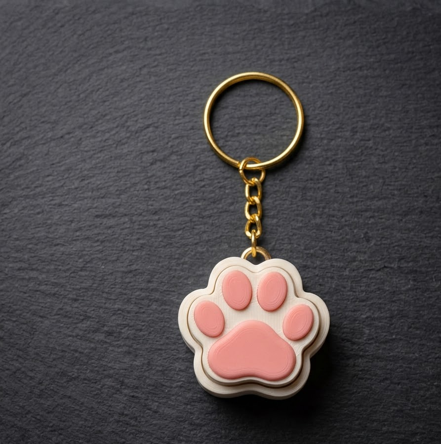 Cat Paw Fidget Clicker Keychain - Kawaii Bag Charm & Return Gift