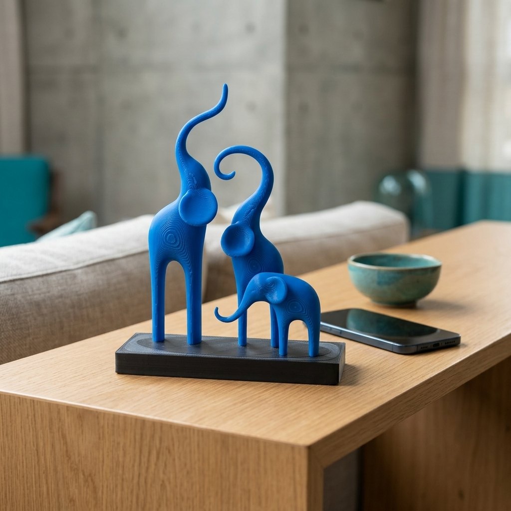 Elephant Family Showpiece — Home Decor Statue Set for Living Room