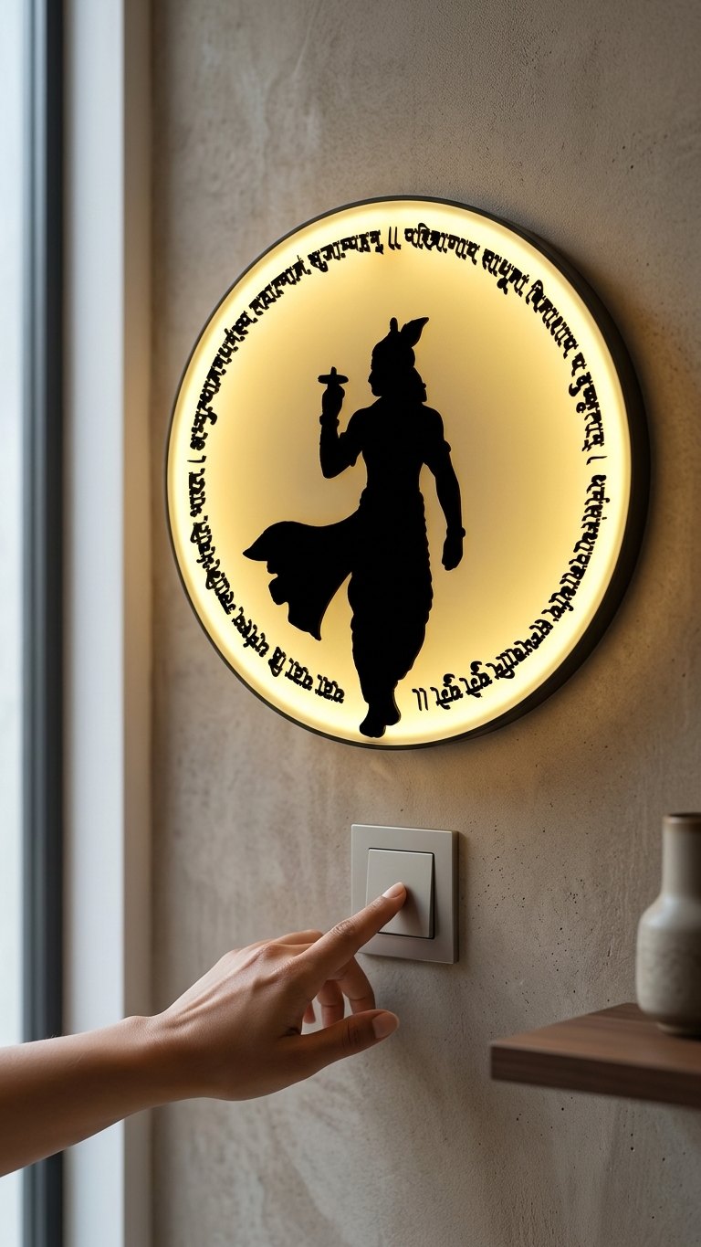 Shree Krishna Geeta Shlok Wall Lamp