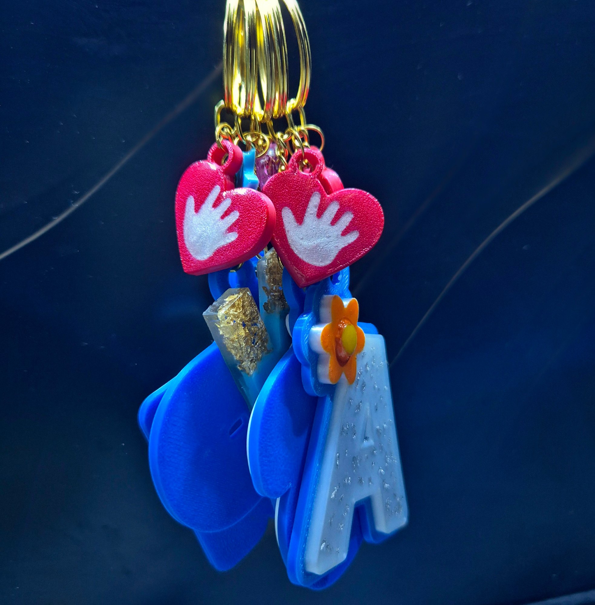 Alphabetical 3D Printed Resin Keychain — alternate angle